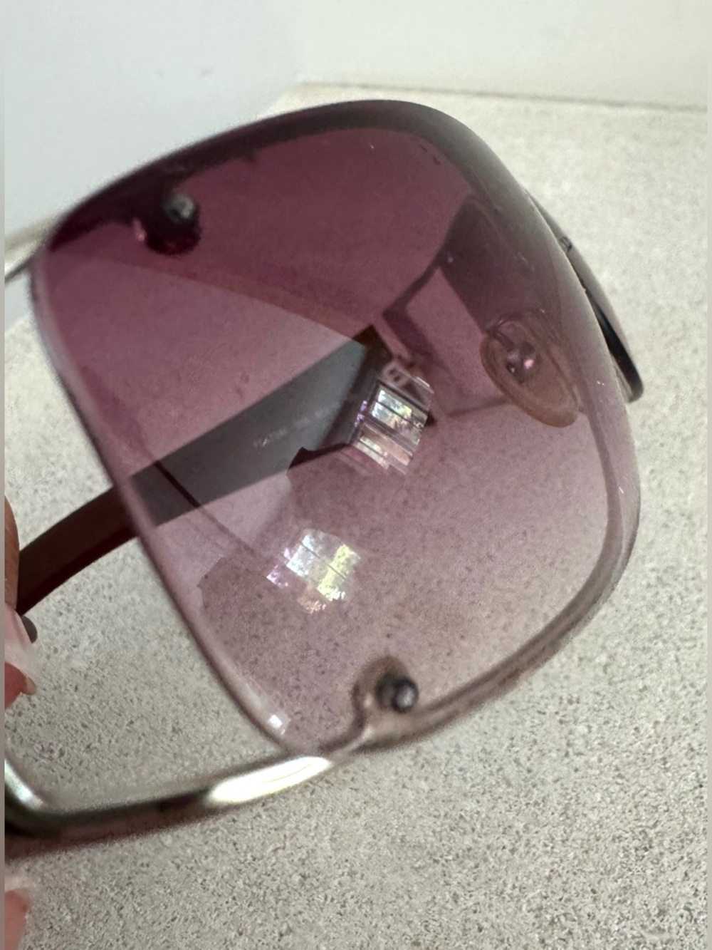 FENDI Cutout Temple Rimless Sunglasses Burgundy FS372AF Unisex - Picture 7 of 10